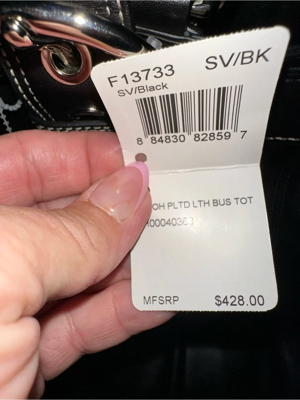 NEW Coach Soho Pleated Black Leather Tote Bag (Style No. F13733)